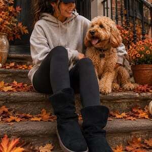 Koolaburra by UGG Skyller Black Suede Boots Tassel Detail